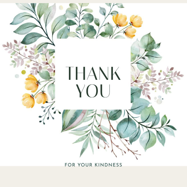 Free Thank You Greeting Card Printable Square 7