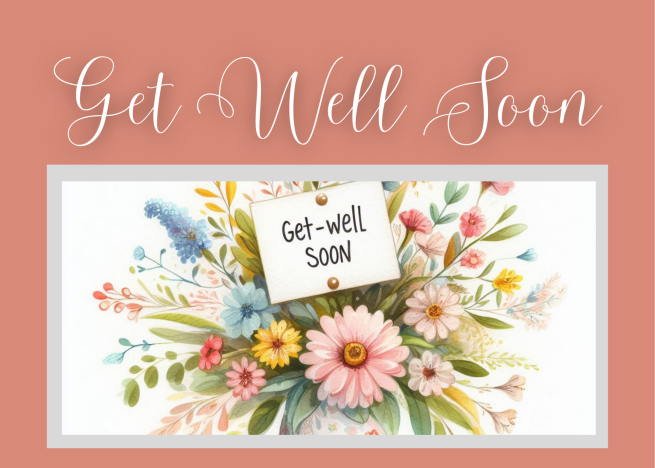Get Well Soon Greeting Card Printable - Watercolor Floral Pink